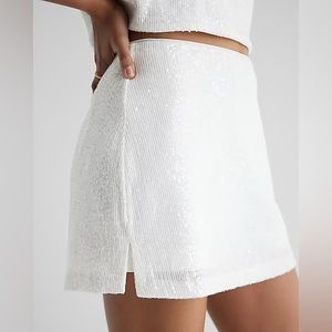 Express Super High Waisted Sequin Mini Skort